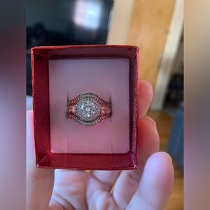 BELLA LUCE 3.81CTW RHODIUM OVER STERLING SILVER RING WITH BANDS (2.34CT) Size 11